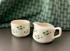 Vintage Carrigaline Pottery Cork, Ireland Shamrocks Cream And Sugar Set — photo 1