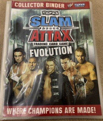 WWE Topps Slam Attax Trading Card Binder Evolution 2008 100 Karten Top Zustand
