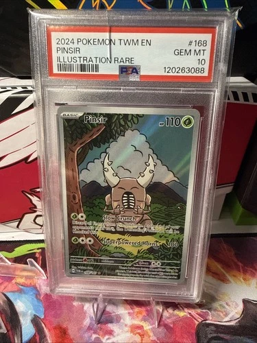 2024 POKEMON TWM EN-TWILIGHT MASQUERADE ILLUSTRATION RARE #168 PINSIR PSA 10 DMG