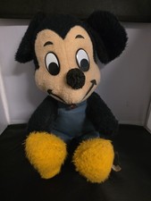 Vintage Rare Walt Disney Characters Mickey Mouse Plush Blue Outfit Yellow Shoes