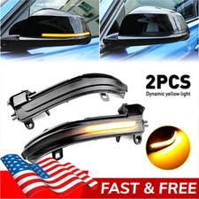 For BMW F30 F31 F35 F80 3er Dynamic Smoked LED Side Mirror Turn Signal Lights 2x