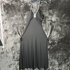 Spence Black Cocktail Dress Pure Elegance Open Back Halter Sz 8 Formal Jeweled