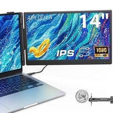 14'' Dual Laptop Screen Extender, 1080P FHD Laptop Extended Monitor Portable ...