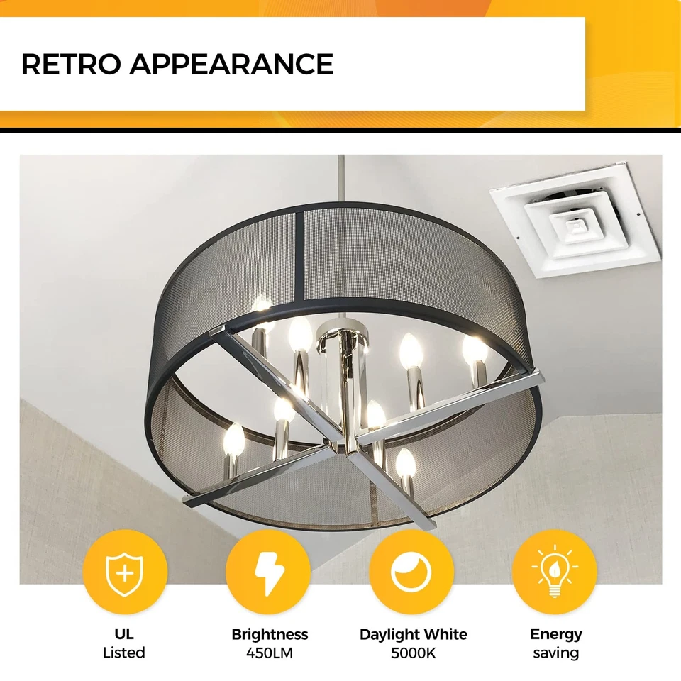 E12 Candelabra LED Light Bulb 40 Watt Chandelier Light Bulbs Dimmable 5000K D... - Image 3 of 4