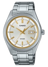 Casio Analog Stainless Steel Silver Dial Quartz MTP-B180D-7AV 50M Mens Watch
