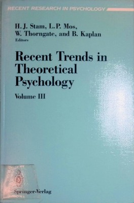 Recent Trends in Theoretical Psychology, vol. 3: Selected Proceedings of the Fou