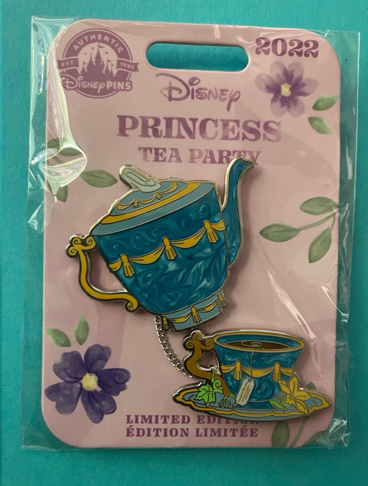 Disney Princess Tea Party Glass Slipper CINDERELLA Pin Set LE New SEALED