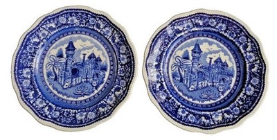 Petrus Regout Sphinx Vincors Set of 2 Breakfast Plates 21cm Porcelain Plates