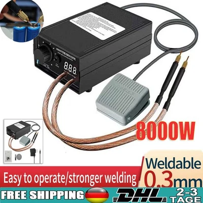 MARKENLOS 8000W Akku Punktschweißgerät Spot Welder für 18650 Batterie Punktschweißen 9.6Ah
