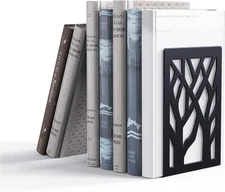 Metal Bookends Heavy Duty Shelf Holders Non Slip Decorative Book End Supports