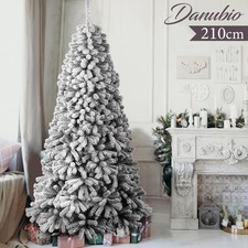 Albero Di Natale Innevato Danubio 210cm 1426 Rami Super Folto Effetto Neve Reale