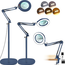 15X Magnifying Glass with Light and Stand, 3-in-1 Adjustable Swing Floor Lamp, 5
