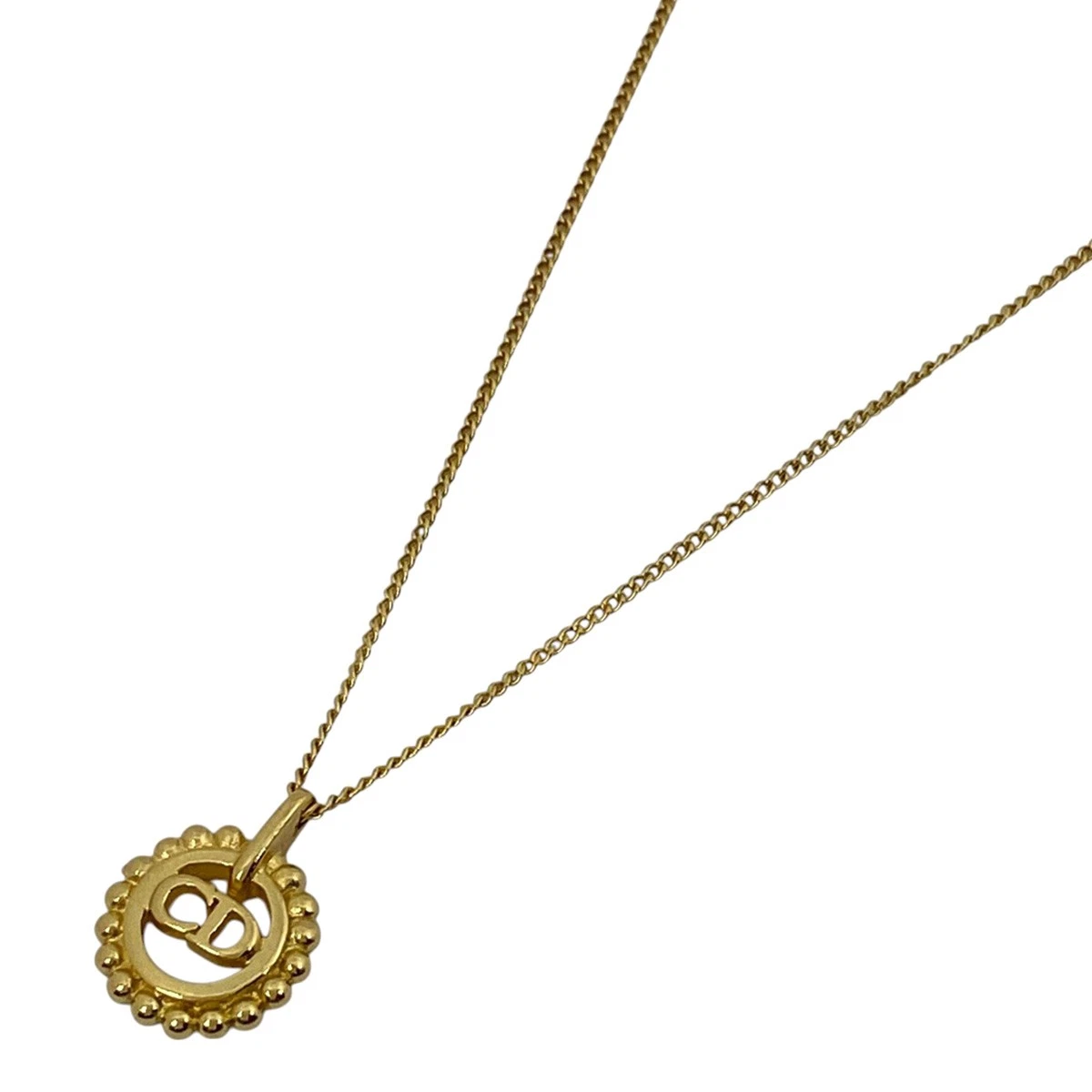 Collana rotonda logo Christian Dior CD girocollo placcato oro donna