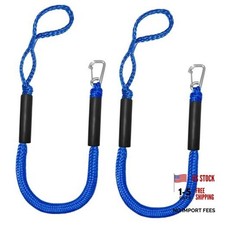 Bungee Dock Lines - Boat Ropes for Docking with 316 3 feet to 4 feet Blue