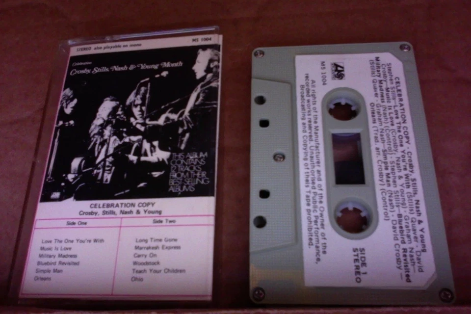EX 1970 PROMO PAPER LABEL CASSETTE Crosby Stills Nash & Young Celebration Copy - Image 2 of 4