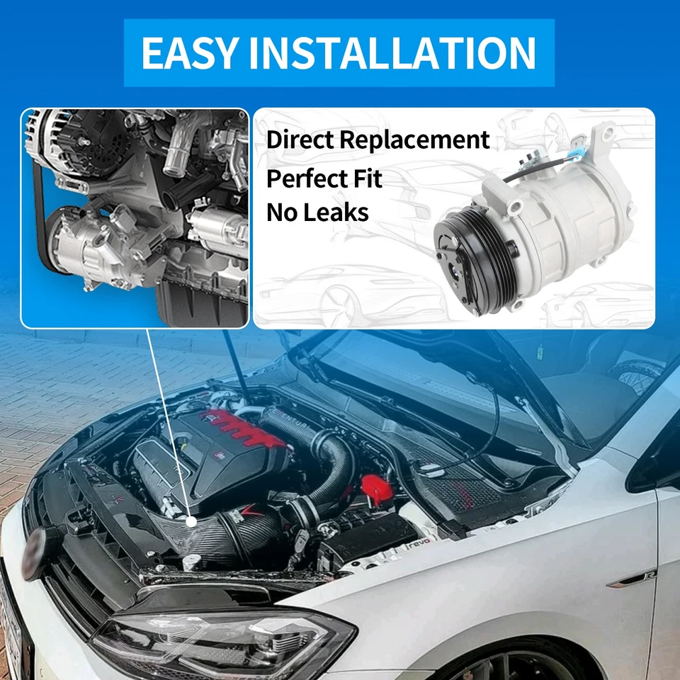 A/C Compressor w/ Clutch for Buick Regal Sedan / Coupe (85) Chevy Astro (86-85) Foto 3 de 4