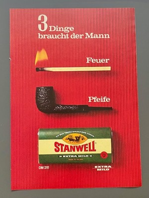 Stanwell Extra Mild Tabak Feuer Pfeife 1966 Vintage Ad Werbung Reklame V9
