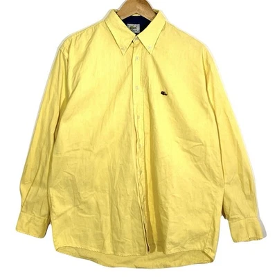 Chemise Velours Côtelé Unie Jaune Pale Vintage 90’s Lacoste - Photo 1/4