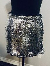 Women  s Silver Sequins Skirt
