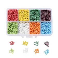 3MM 8 Naturals Colors 8/0 Glass Seed Beads 4200 pieces Set