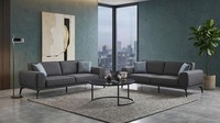 Sofa Set 3-Sitzer Sofas(2X) Modern Schwarz Grau Anthrazit Stilvoll Bequem