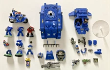 Warhammer Space Marines Rhino, Tornado Speeder, Bike, Metal Lascannon Turret Lot