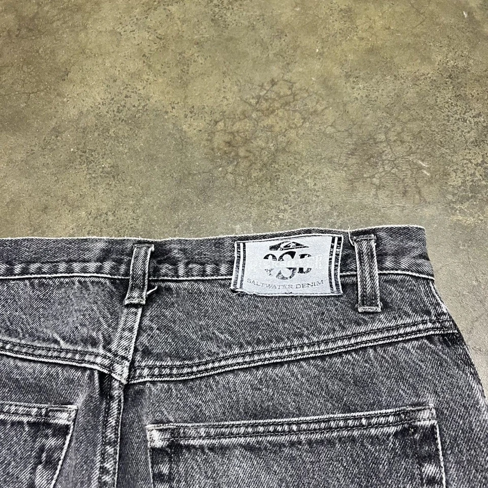 Vintage 90s Quiksilver Black Straight Leg Jeans 33x32 1990s - Image 3 of 4