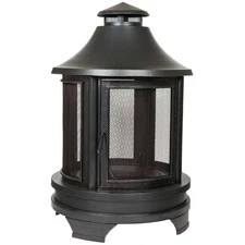 Dagan FP-1026 Pagoda Style Wood Burning Fire Pit with 6 in. Clearance Antique...