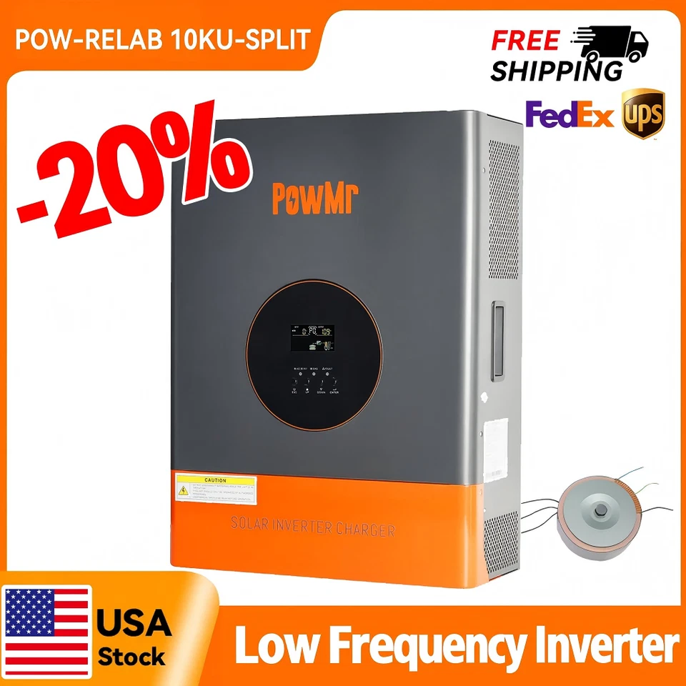 POWMR 5/10kw 48V Hybrid Solar Inverter 110V/220V Low frequency 120A MPPT Controller