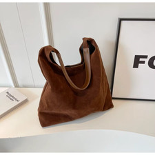 Large Capacity Suede Shoulder Bag Autumn and Winter Vintage Women's Bag