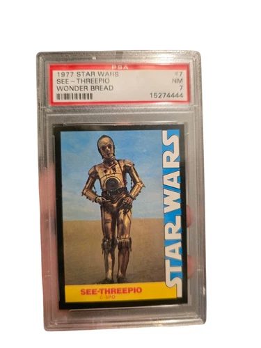 1977 STAR WARS WONDER BREAD #7 SEE-THREEPIO C-3PO PSA 7 Vintage