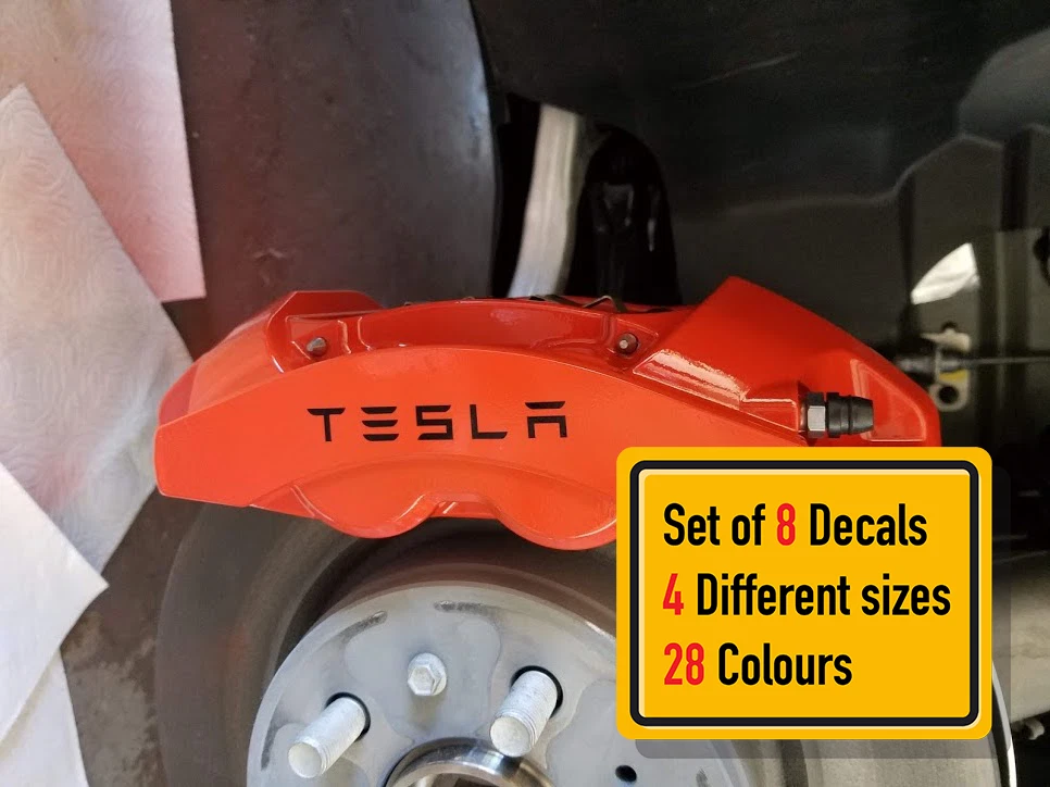 8 x Compatible with TESLA Different Style Brake Caliper Decals