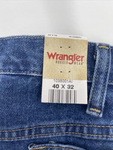 New Wrangler Relaxed Fit Rugged Wear Denim Blue Jeans Mens Size 40x32 #693 - Picture 4 of 11