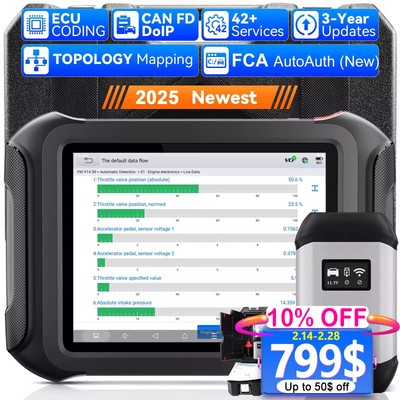 XTOOL D9S WIFI Scanner Auto Diagnostic Scan Tool Topology E.CU Coding FCA NEWEST