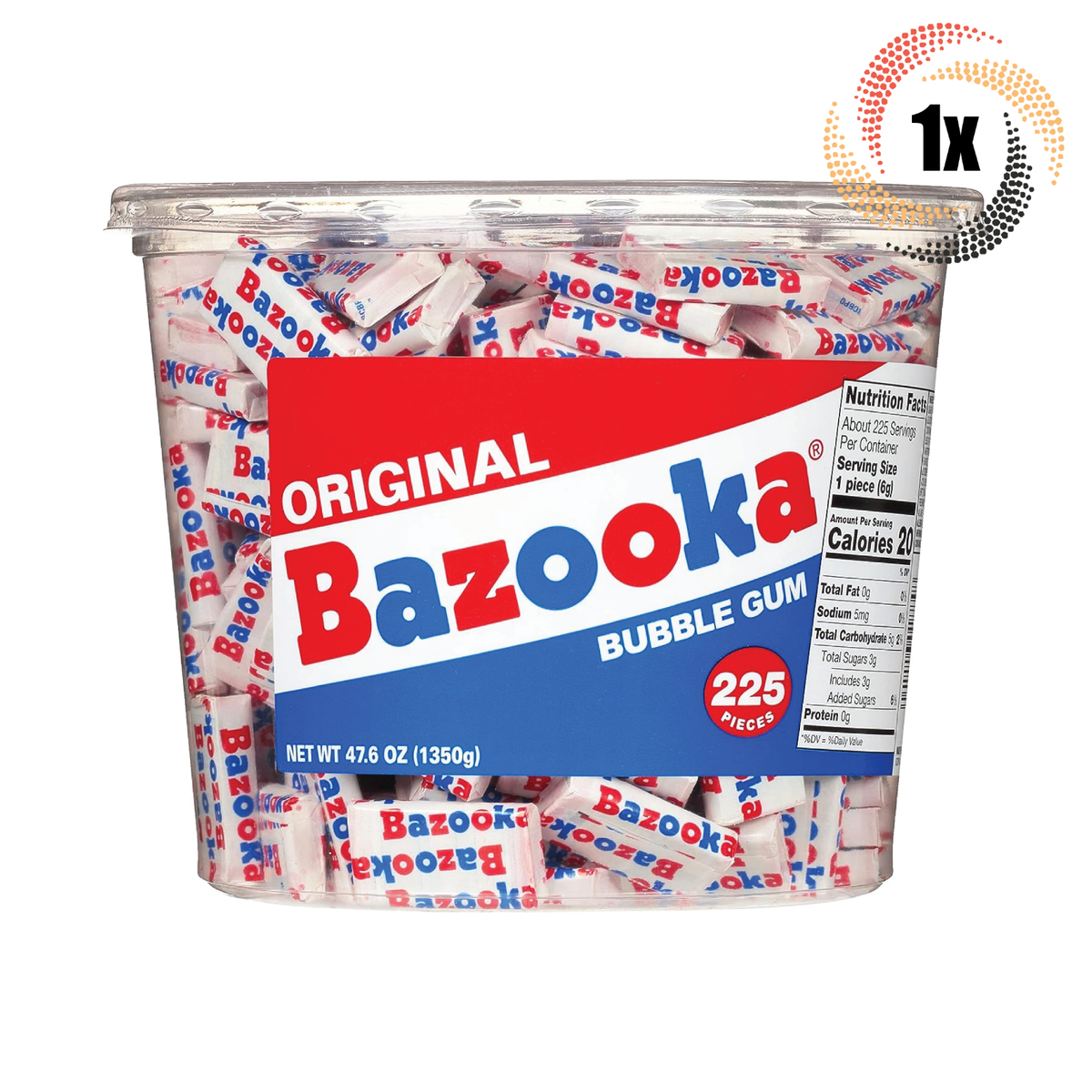 1x Tub Bazooka Original Throwback Comic Inside Bubble Gum | 225