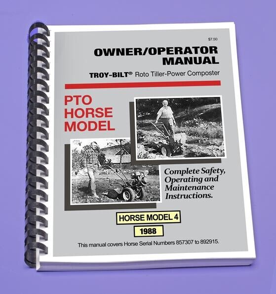 Spring new work TROY-BILT HORSE 4 - It is very popular 1988 Owner's have Manual must pages of 82