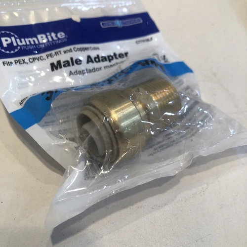PlumBite 3/4" x 3/4" MPT Push On Male Adapter - Picture 2 of 3