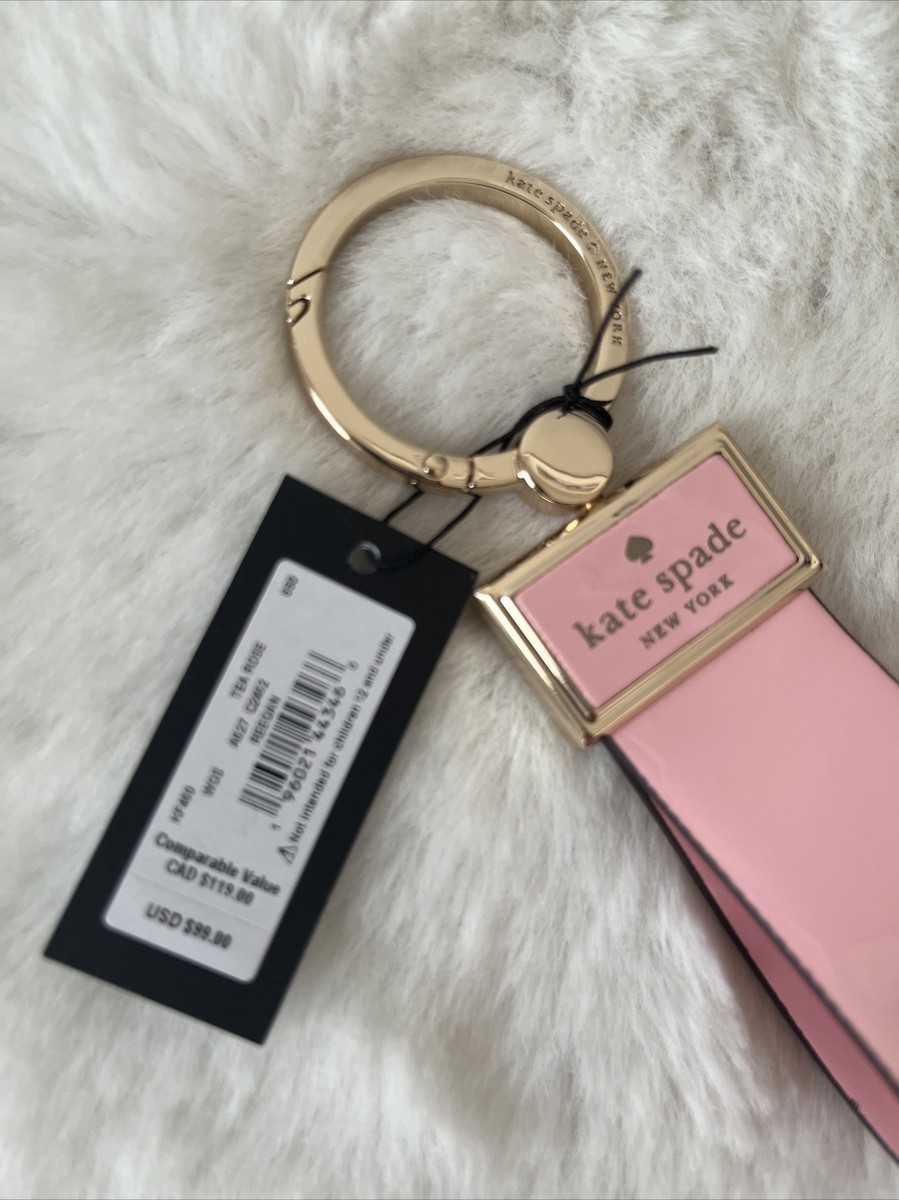 kate spade キーフォブ New Kate Spade Reegan Patent Keyfob Bag Charm Keychain Pink Tea