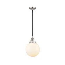 Innovations FR Beacon 8" 1 Light Mini Pendant, SN/FR/FR - 201CSW-SN-G201-8