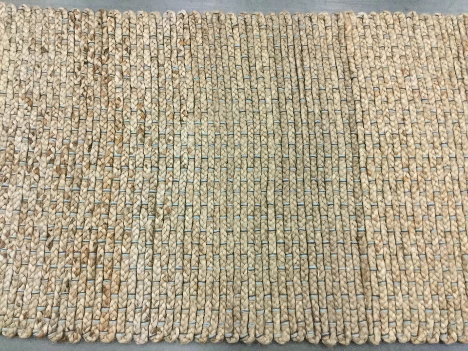 BLUE / NATURAL 2'-6" X 8' Pulled Threads Rug,Reduced Price 117263200 NF452A-28 - Image 2 of 4