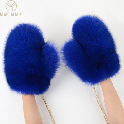 New Girl Fashion Luxury Real Fur Glove Natural Real Fur Gloves Warm Mittens