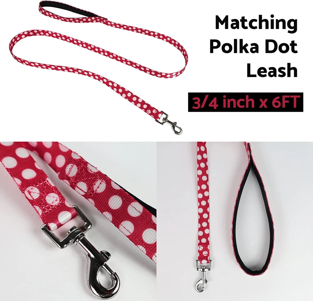 Dog Harness Dress with Leash Set Christmas Dog Clothes for Medium Dogs Girl Red