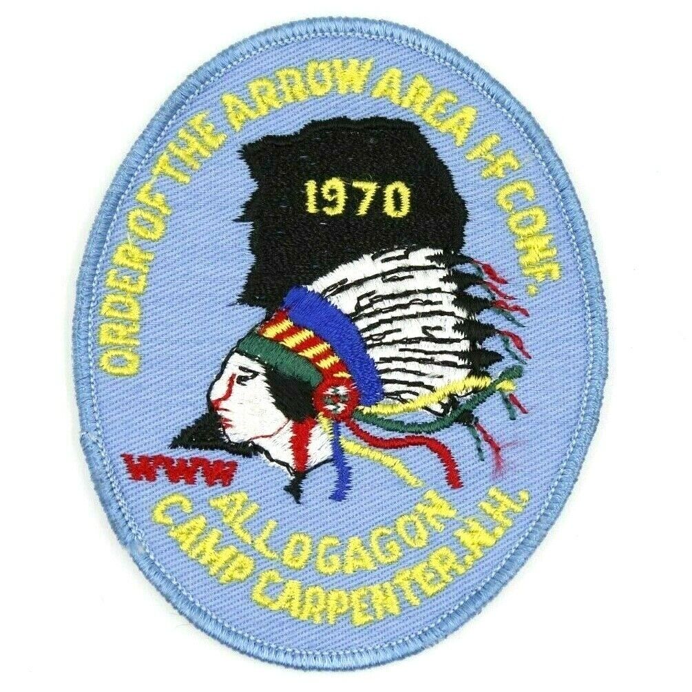 1970 Area 1-F Conference Allogagon Camp Carpenter, NH Order of the Arrow Patch
