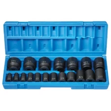 Grey Pneumatic 1719 19pc 1/2" dr SAE, 12 Point Master Impact Socket Set 
