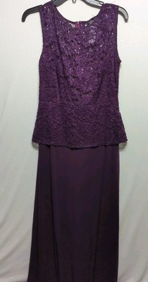 NWT Onyx Note Long Formal Dress Eggplant Purple Size 6