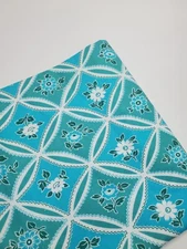 Jennifer Paganelli Fabric Bell Bottom Mary Trellis Teal Retro Sew OOP ONE YARD
