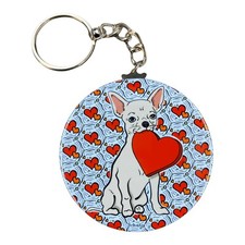 Chihuahua Dog Valentines Day Keychain Handmade Dog Accessories - Cream