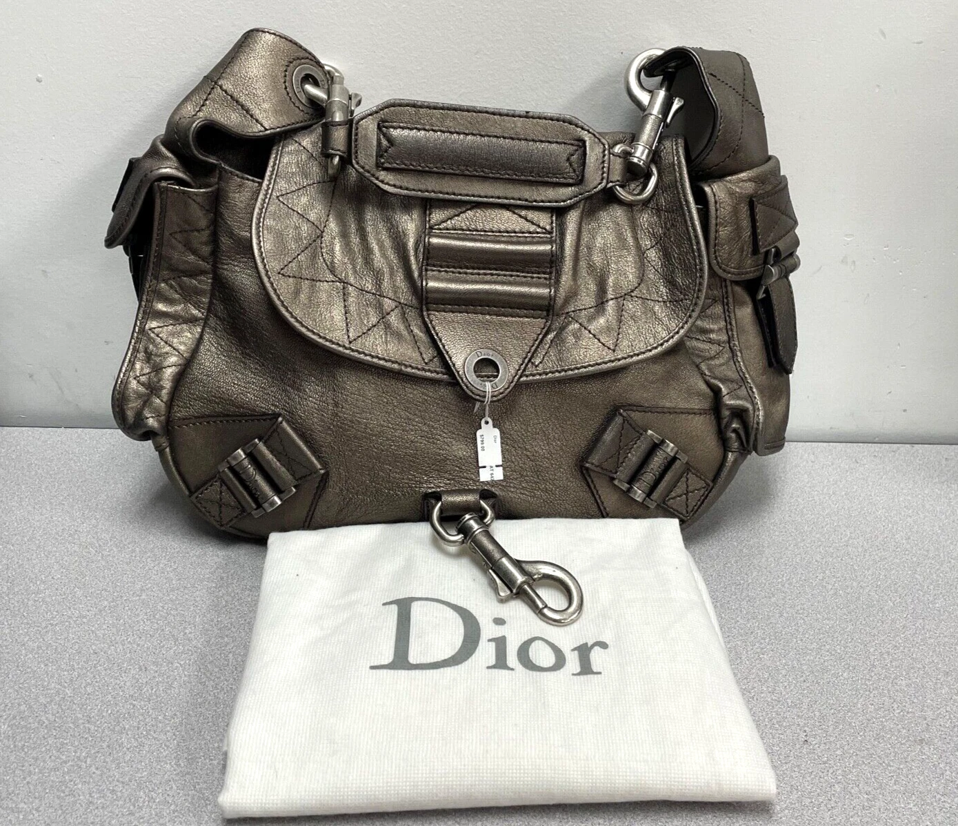 Sac à bandoulière Christian Dior rebelle rebelle bronze
