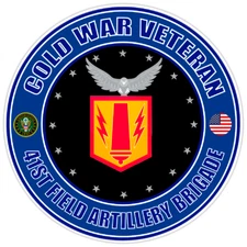 Cold War Veteran 41st Field Artillery Brigade Bumper Sticker Military Decal 5"