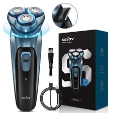 Men's Electric Shaver Rotary Waterproof Razor Pop-Up Trimmer Wet & Dry Cordless